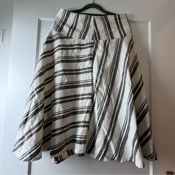 Gap Skirt 2R Linen Striped vintage nautical - Picture 1 of 9